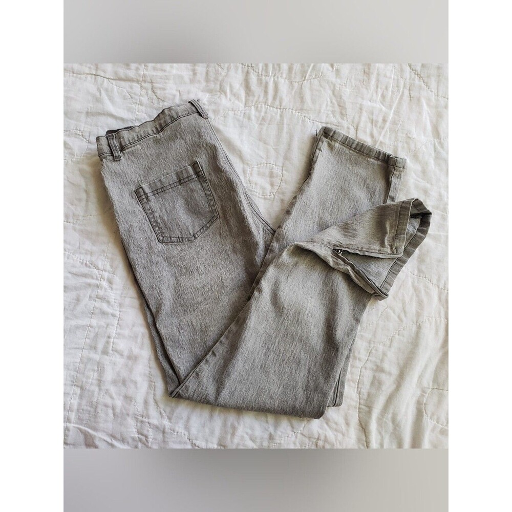 DG2 Sun-Washed Gray Denim Jeans Size 12 Zipper Ankle Jean Queen Flattering 90's